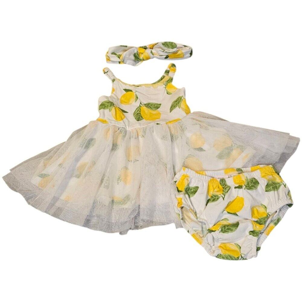 Catherine Malandrino Baby Girl Lemon Sundress Set – 6-9 Months